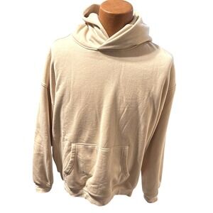 Tan Beige Fleece Lined Hoodie‎ Sweatshirt Mens Womens Size XL